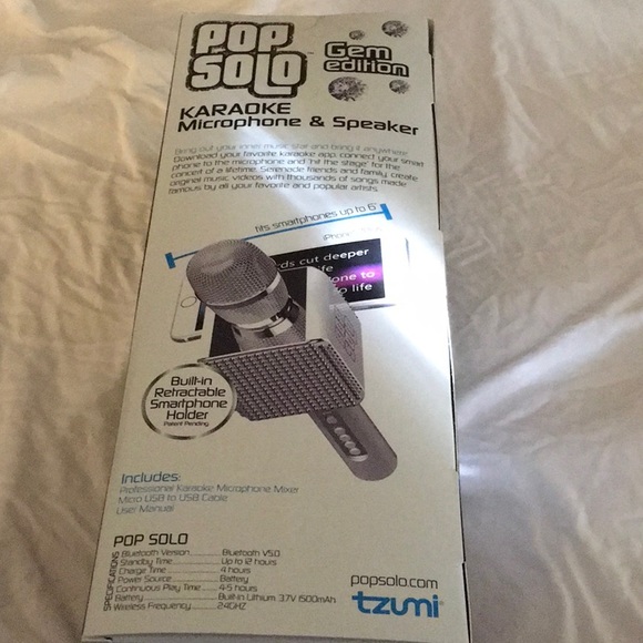 Pop Solo Gem Edition Karaoke Microphone and Speaker - Picture 4 of 10